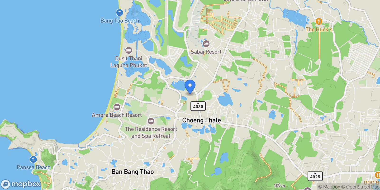 Map showing Boat Avenues Change talay, Tambon Choeng Thale, Amphoe Thalang, Chang Wat Phuket 83110, Thailand, Choeng Thale, Phuket, Thailand.