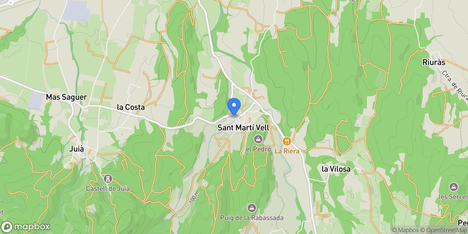 Map showing A la afueras, Sant Marti Vell, Catalonia, Spain.