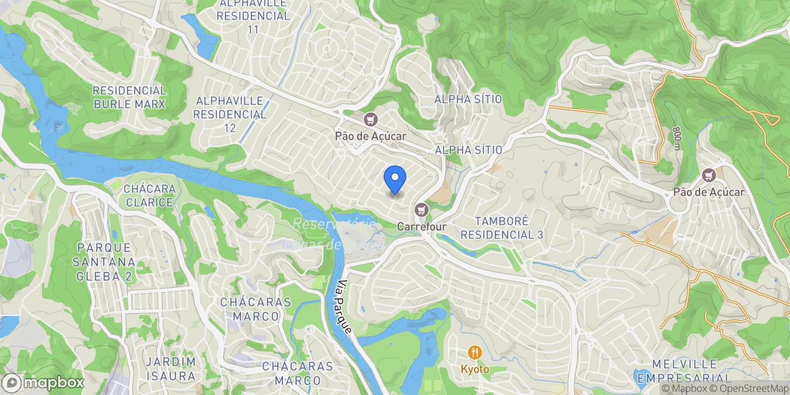 Map showing Residencial Cinco (Alphaville), State of São Paulo, Brazil.