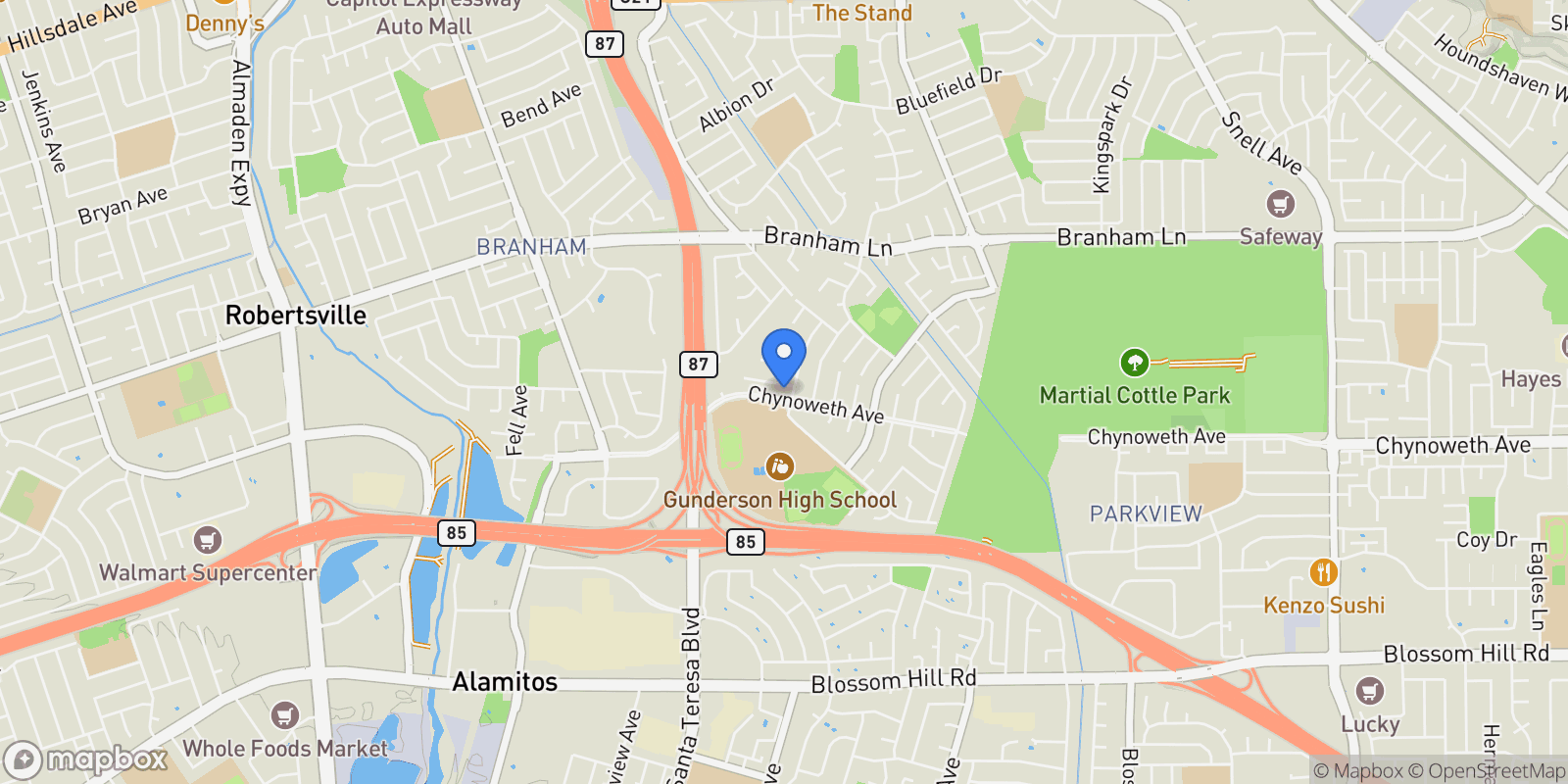 Map showing 668 Potomac Court, San Jose, California, United States.