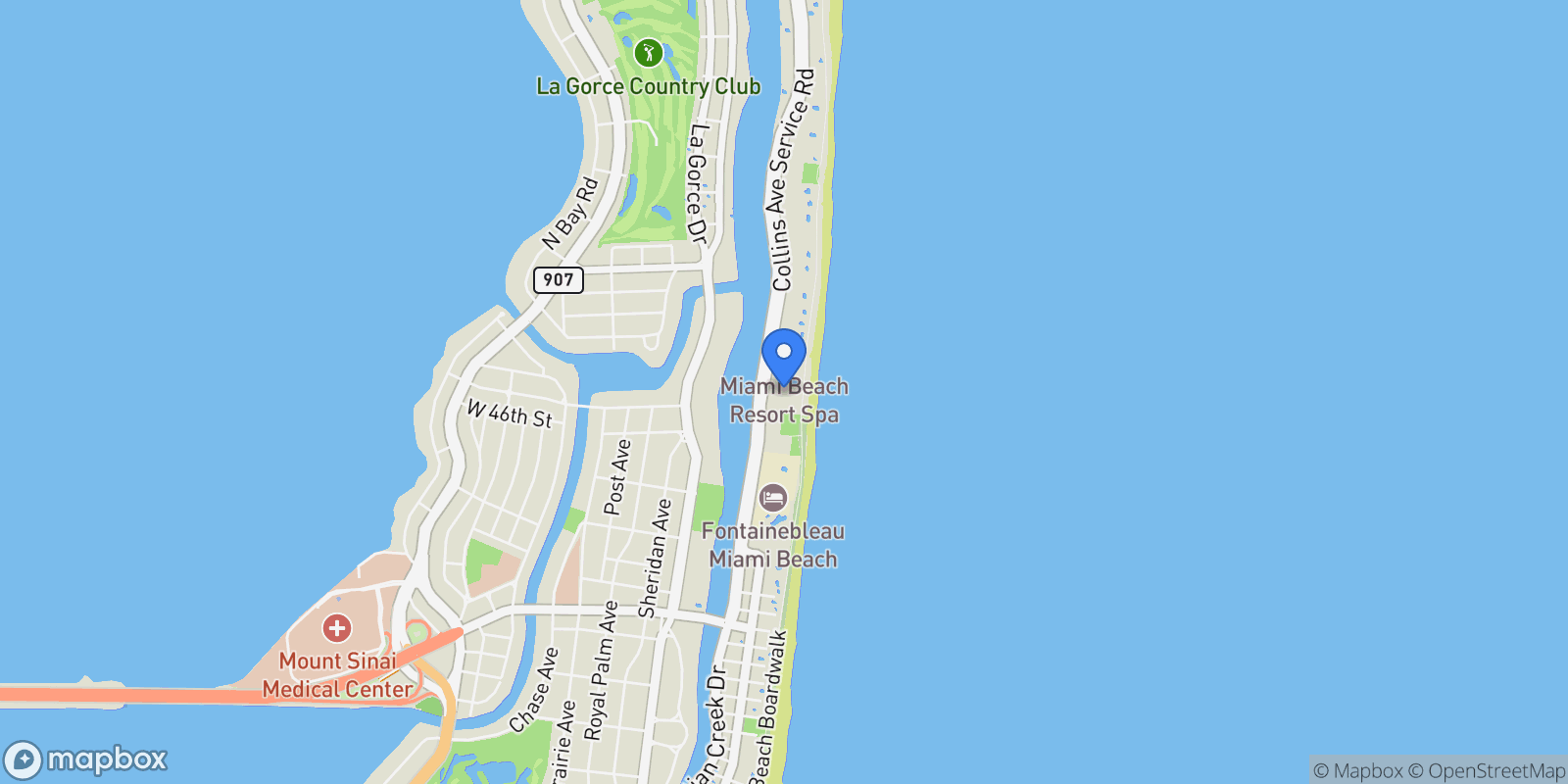 Map showing 4775 Collins Ave PH4107, Miami Beach, Florida, United States.