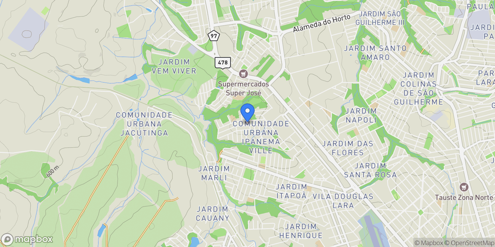 Map showing Ipanema Ville, State of São Paulo, Brazil.