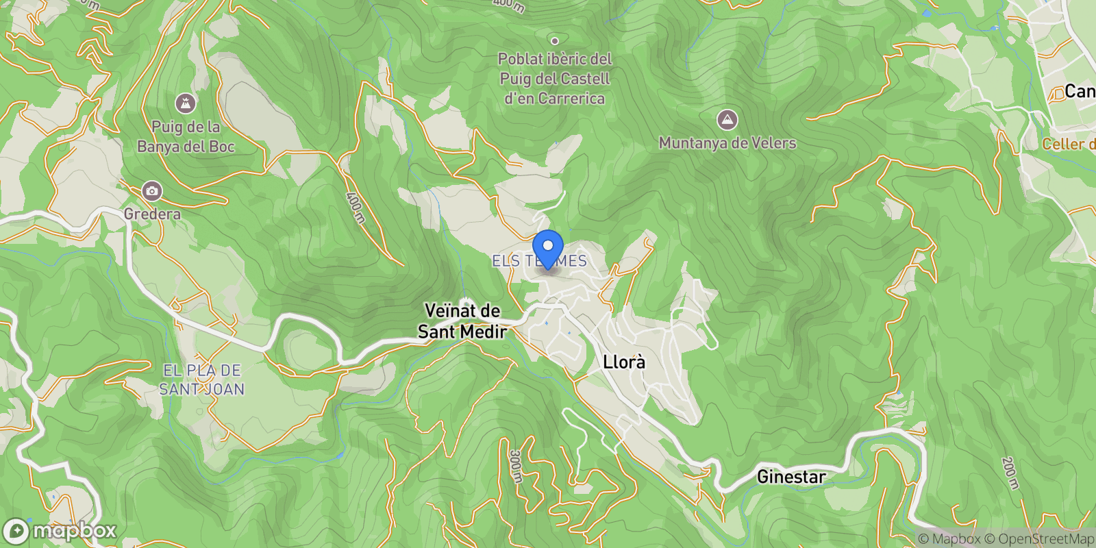 Map showing A las afueras, Sant Marti de Llemena, Catalonia, Spain.