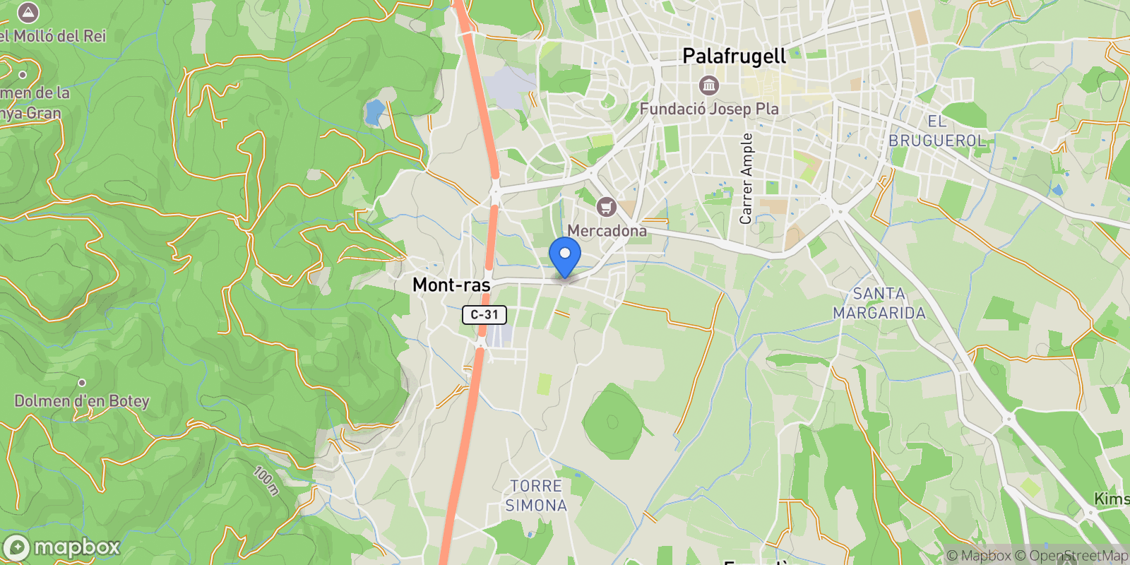 Map showing 17253 Mont-ras, Girona, Spain, Mont-ras, Catalonia, Spain.