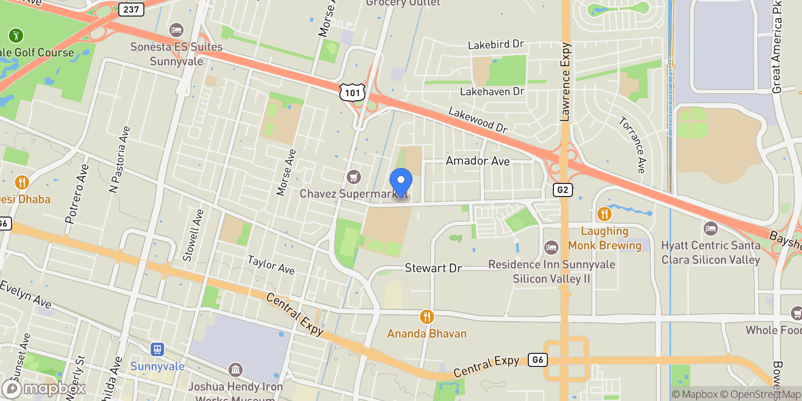 Map showing 775 E Duane Avenue, Sunnyvale, California, United States.