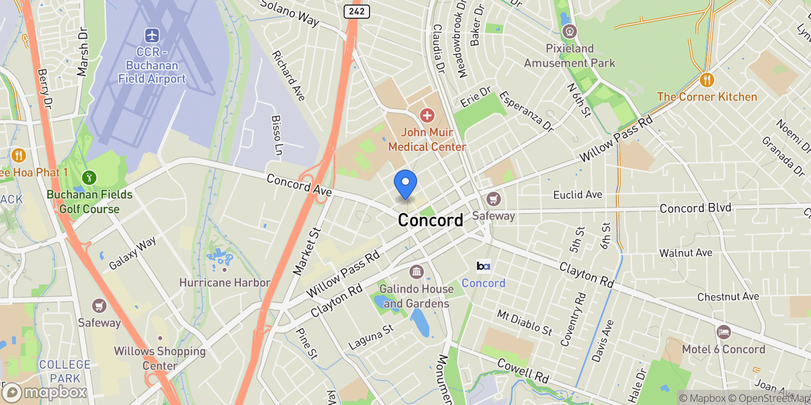 Map showing 2093 Mt. Diablo Street, Concord, California, United States.