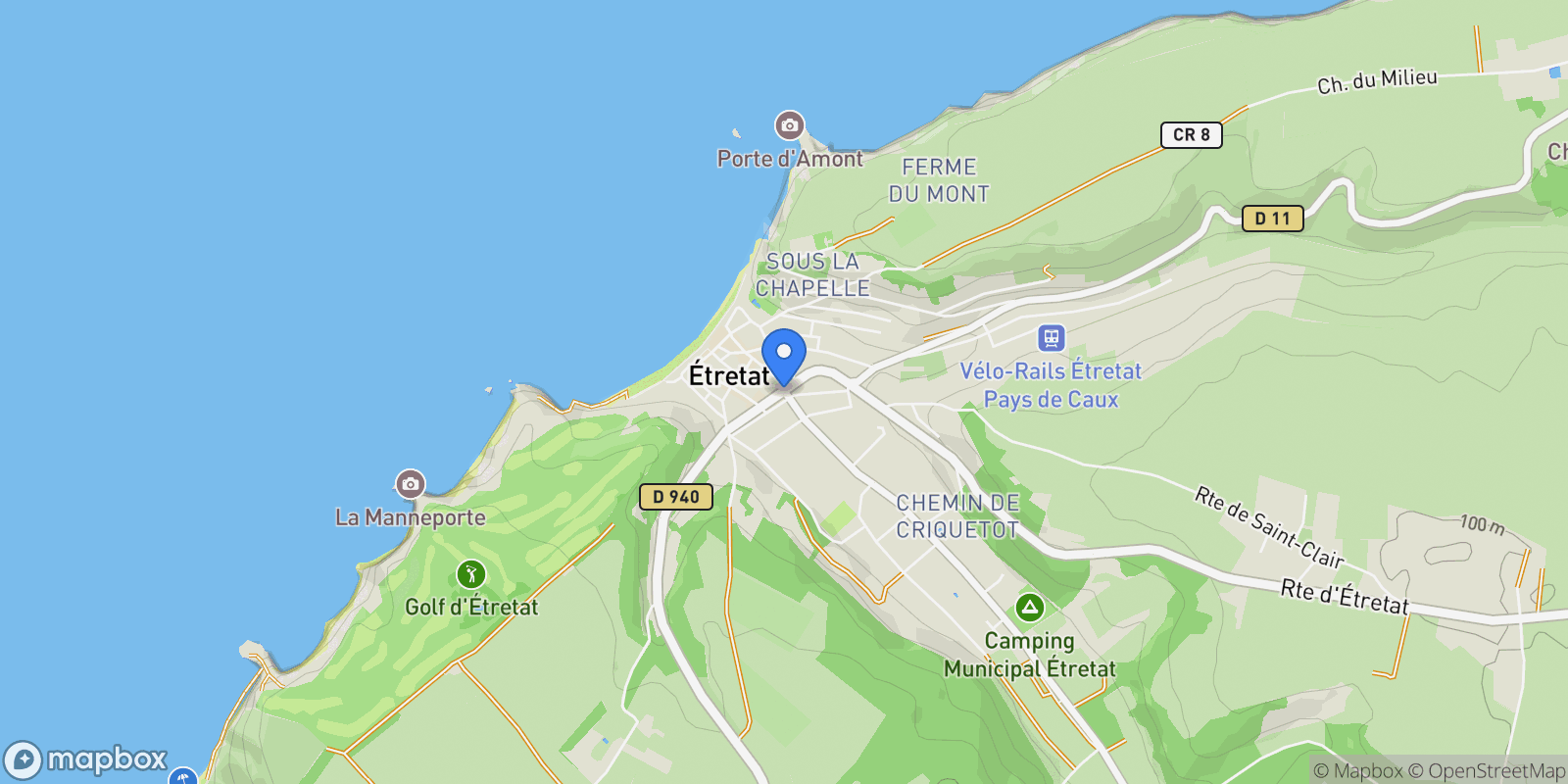 Map showing Étretat, Étretat, Étretat, Normandy, France.