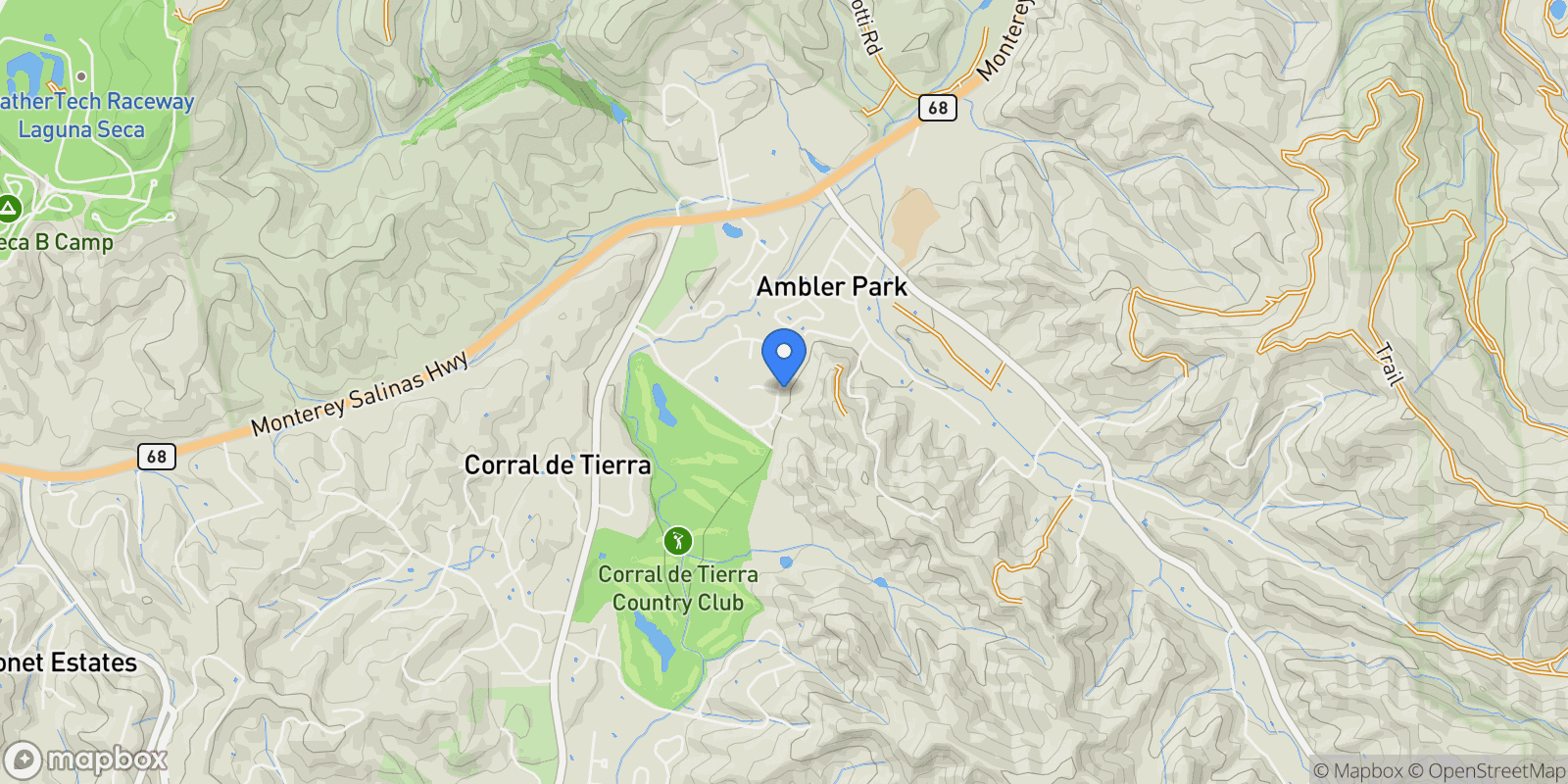 Map showing 14220 Mountain Quail Road, Salinas, California, United States.