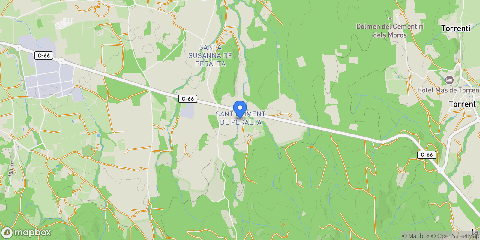 Map showing 17110 Sant Climent de Peralta, Girona, Spain, Sant Climent de Peralta, Forallac, Spain.
