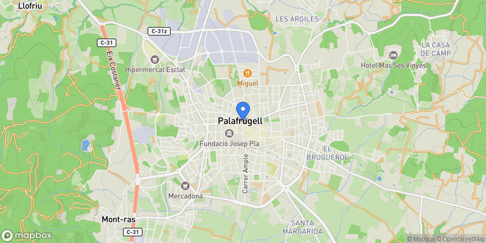 Map showing 17200 Palafrugell, Girona, Spain, Palafrugell, Catalonia, Spain.
