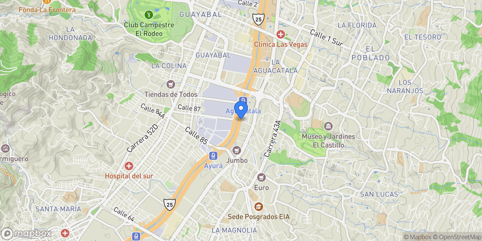 Map showing Medellín AVENUE 48C SOUTH # 16 64, Medellín, Antioquia, Colombia.