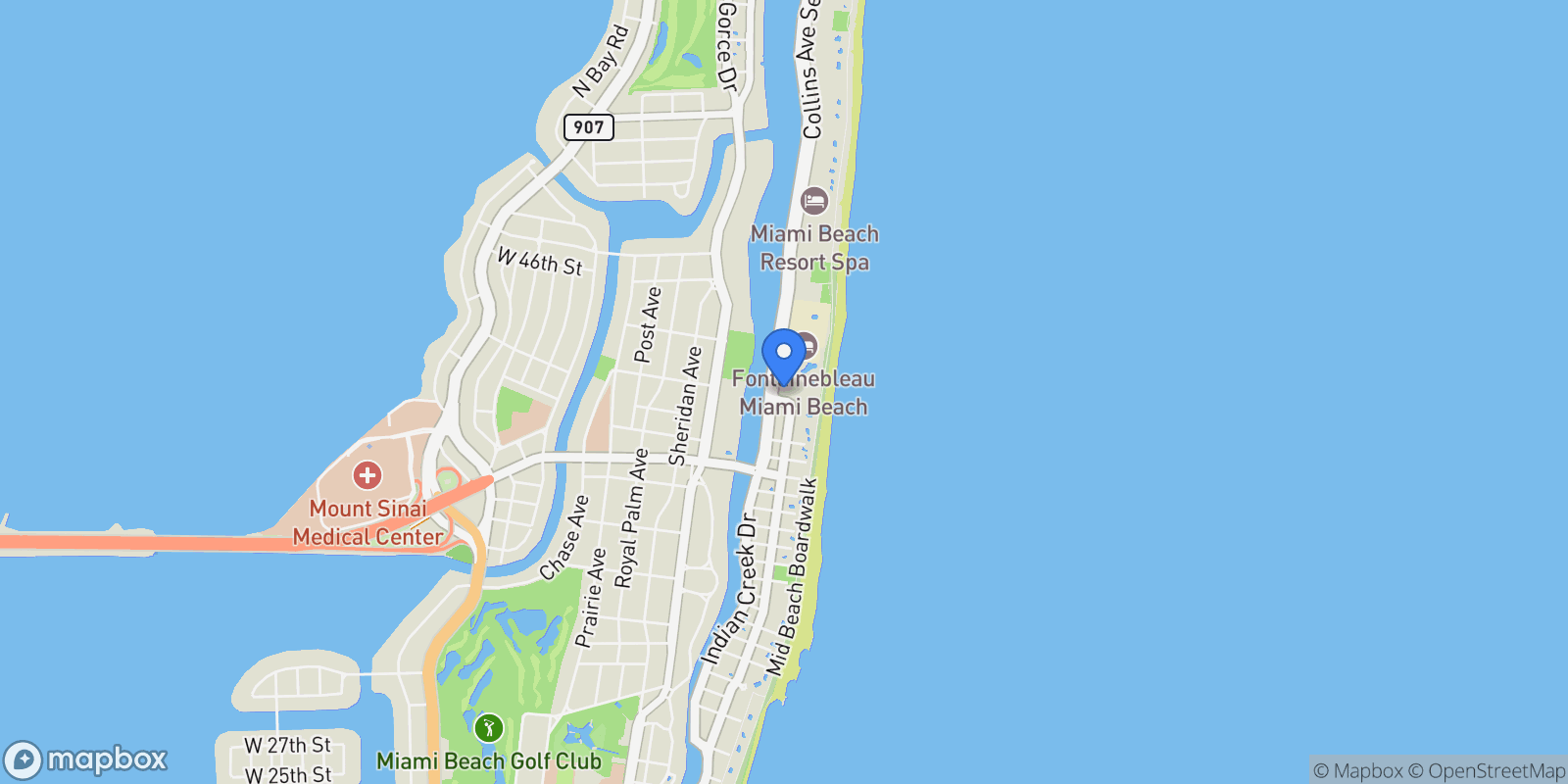 Map showing 4401 COLLINS AV 2906/2908, Miami Beach, Florida, United States.