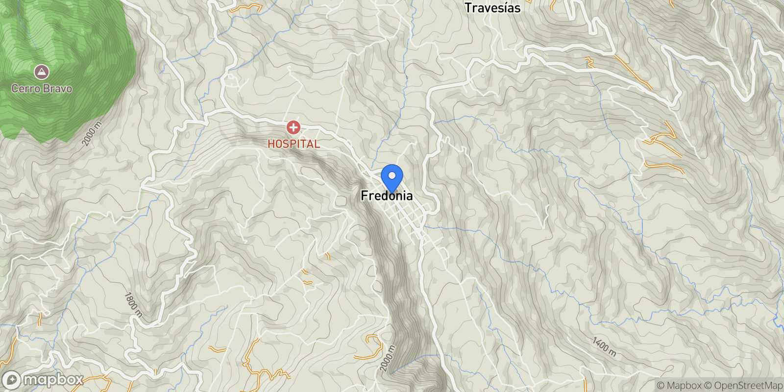 Map showing Fredonia #, Fredonia, Antioquia, Colombia.