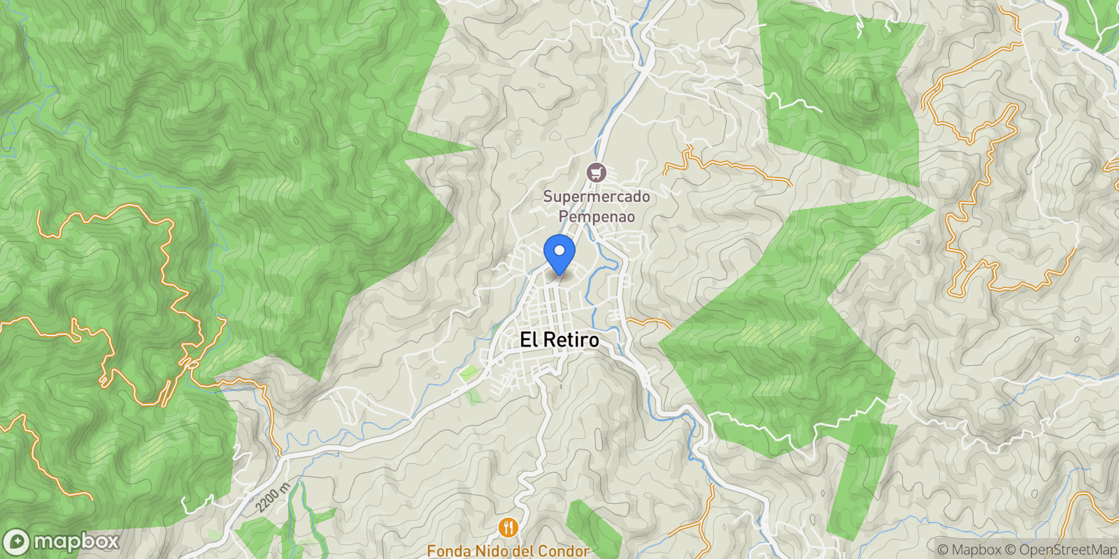 Map showing El Retiro KILOMETER 12 # 0, Retiro, Antioquia, Colombia.