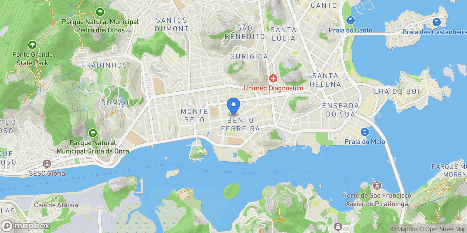 Map showing Bento Ferreira, State of Espírito Santo, Brazil.