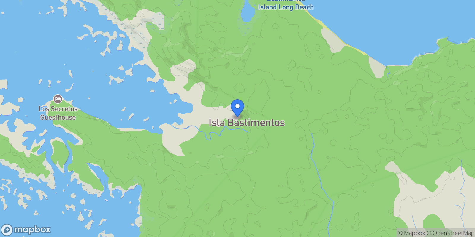 Map showing Isla Bastimentos, Bastimentos Island, Bocas del Toro Province, Panama, Bastimentos Island, Bocas del Toro Province, Panama.