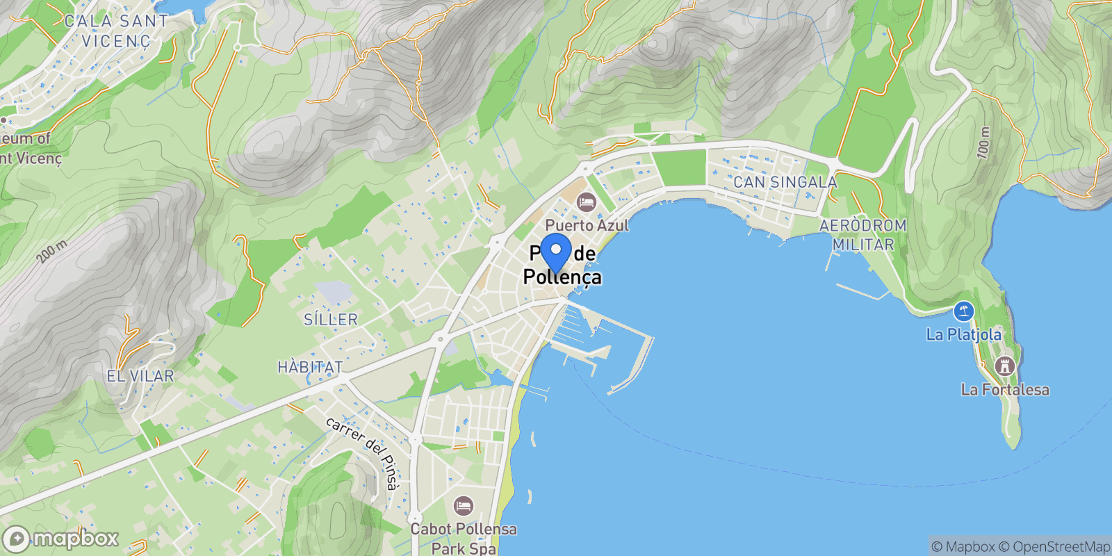 Map showing Port de Pollença, Balearic Islands, Spain, Pollenca, Balearic Islands, Spain.