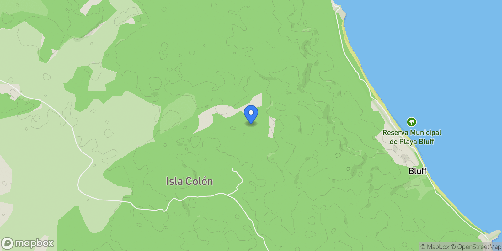 Map showing Colón Island, Bocas del Toro Province, Panama, Colón Island, Bocas del Toro Province, Panama.