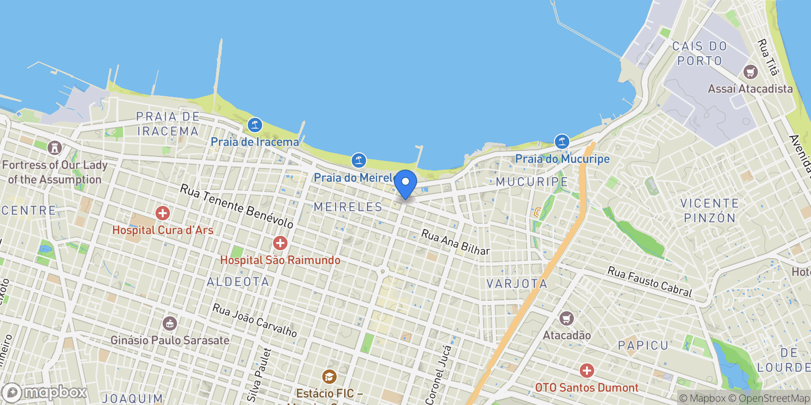 Map showing Meireles, State of Ceará, Brazil.
