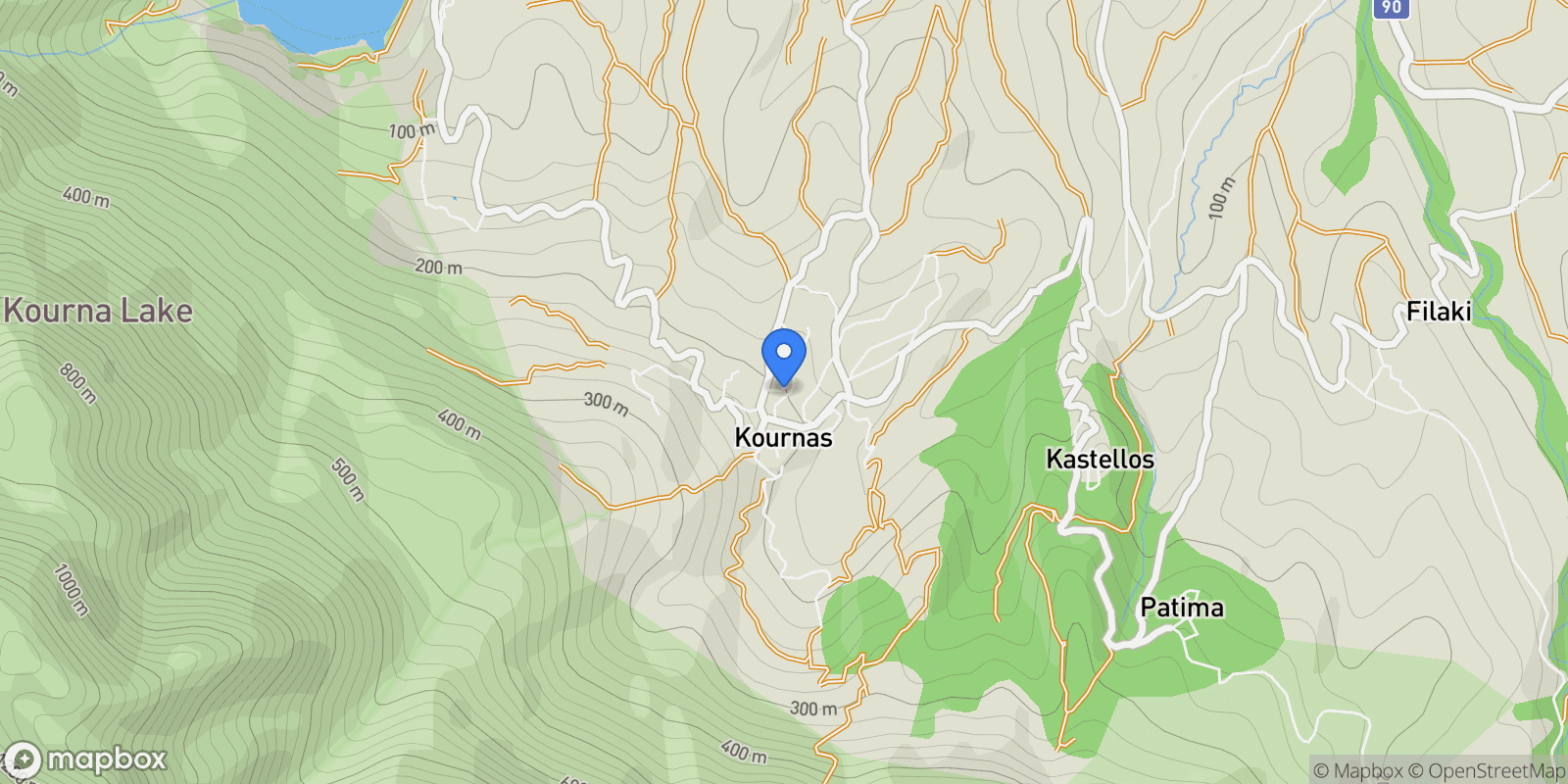 Map showing Kournas 730 07, Greece, Apokoronas, Greece.