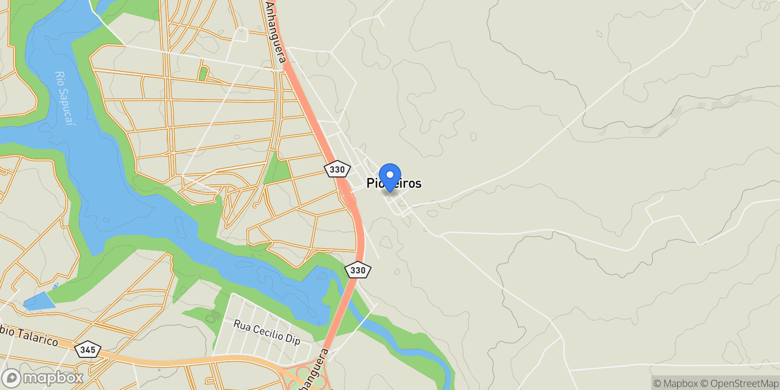 Map showing Pioneiros, State of São Paulo, Brazil.