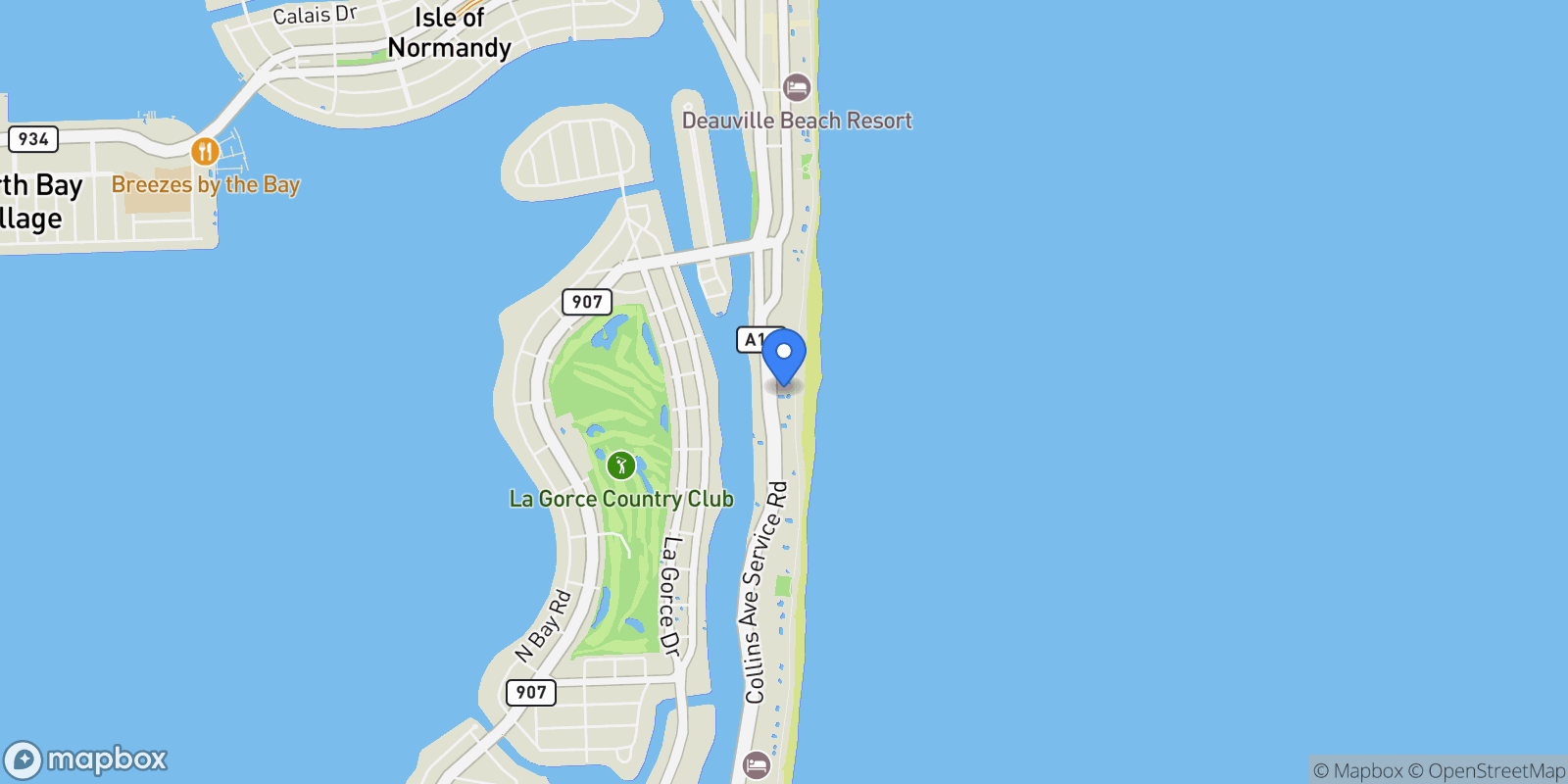 Map showing 5757 Collins Ave 1605, Miami Beach, Florida, United States.