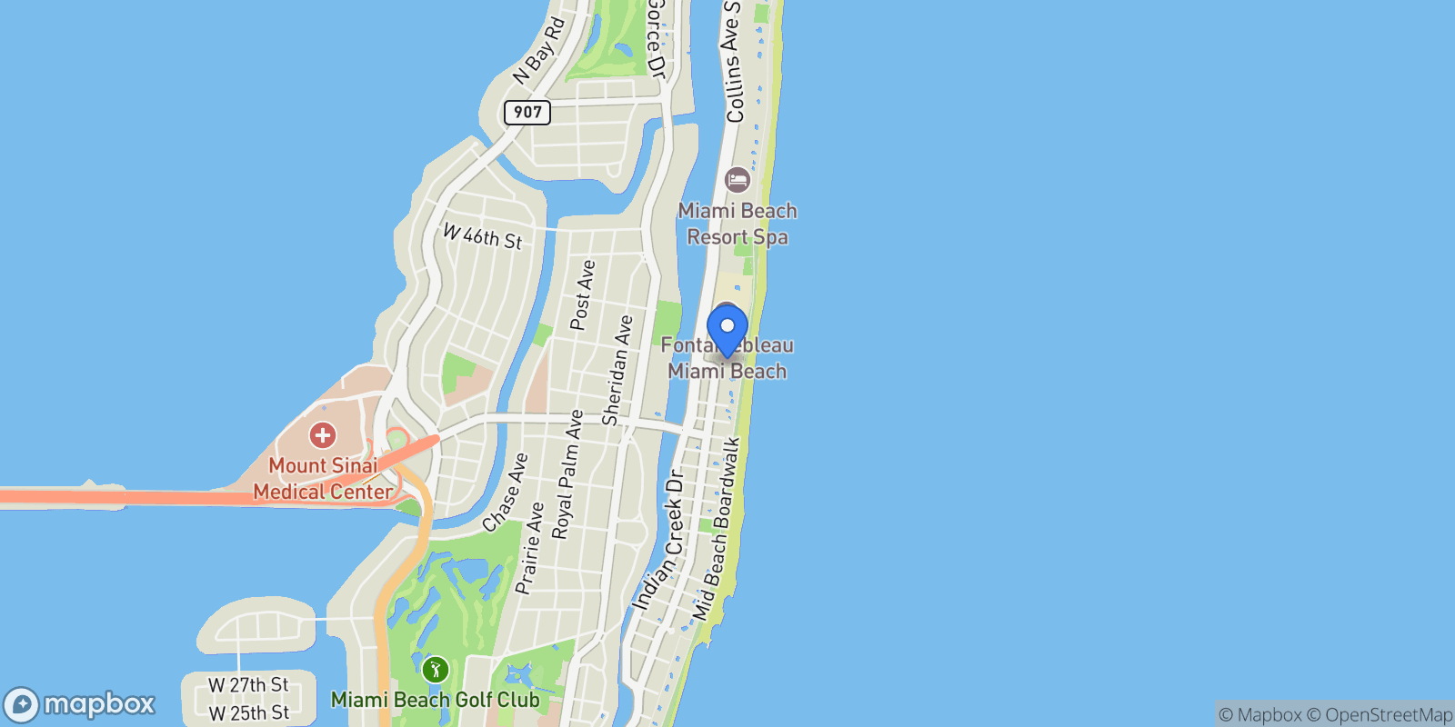 Map showing 4391 COLLINS AV 1007, Miami Beach, Florida, United States.