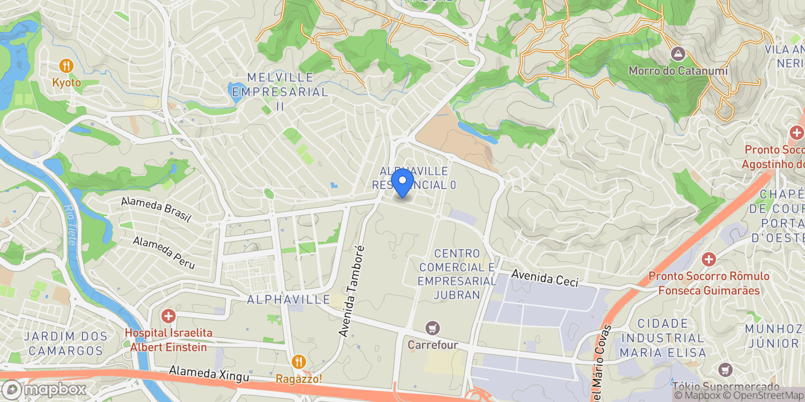 Map showing Alphaville Residencial Zero, State of São Paulo, Brazil.