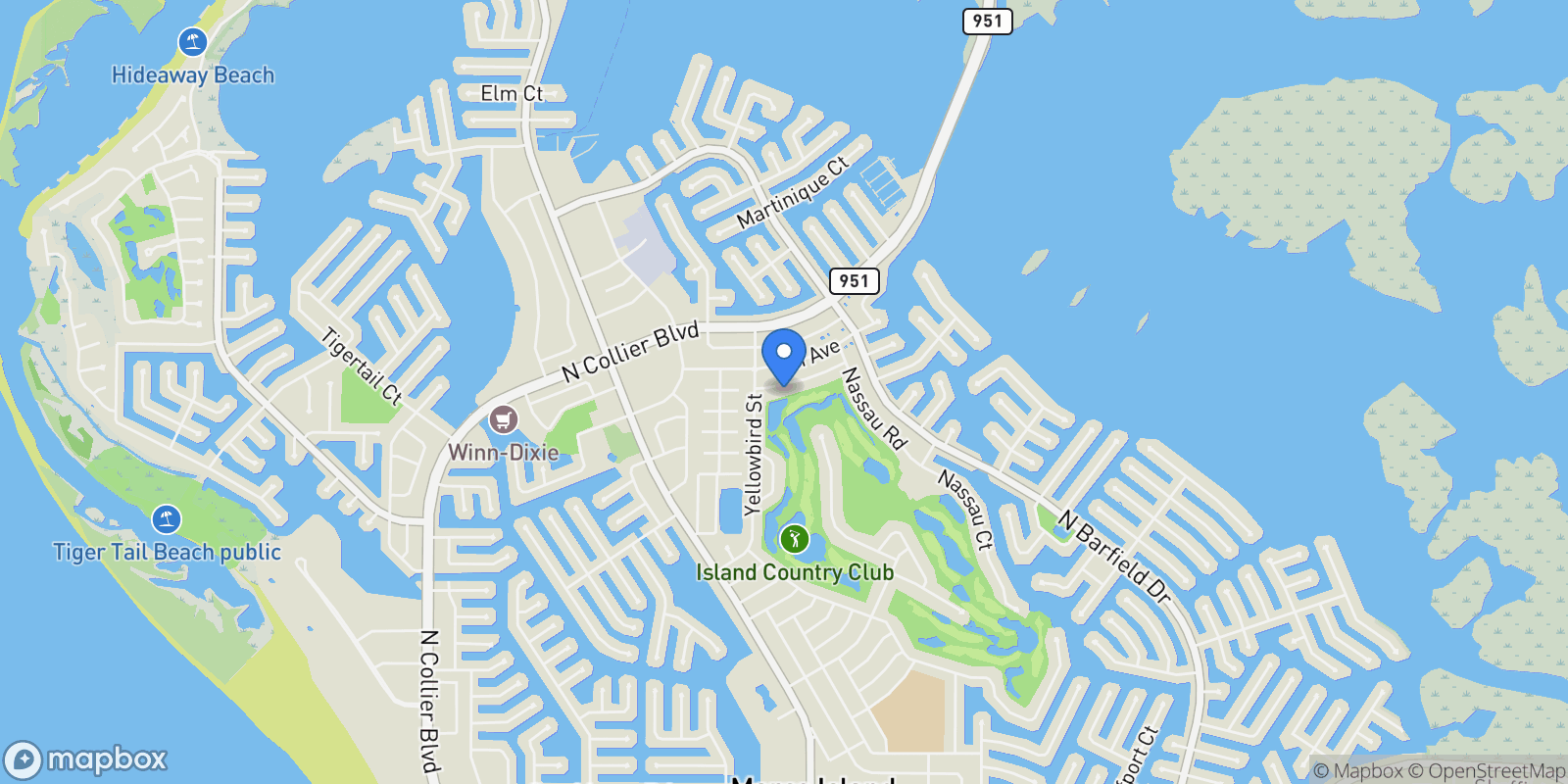 Map showing 1225 FRUITLAND AVE, Marco Island, Florida, United States.