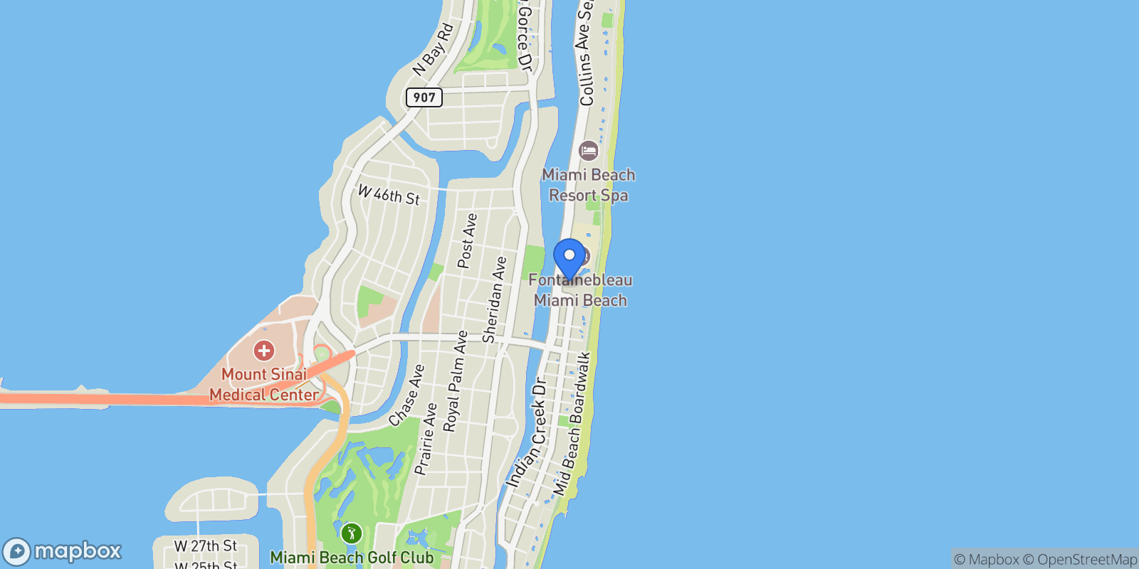 Map showing 4401 Collins Ave 1703, Miami Beach, Florida, United States.