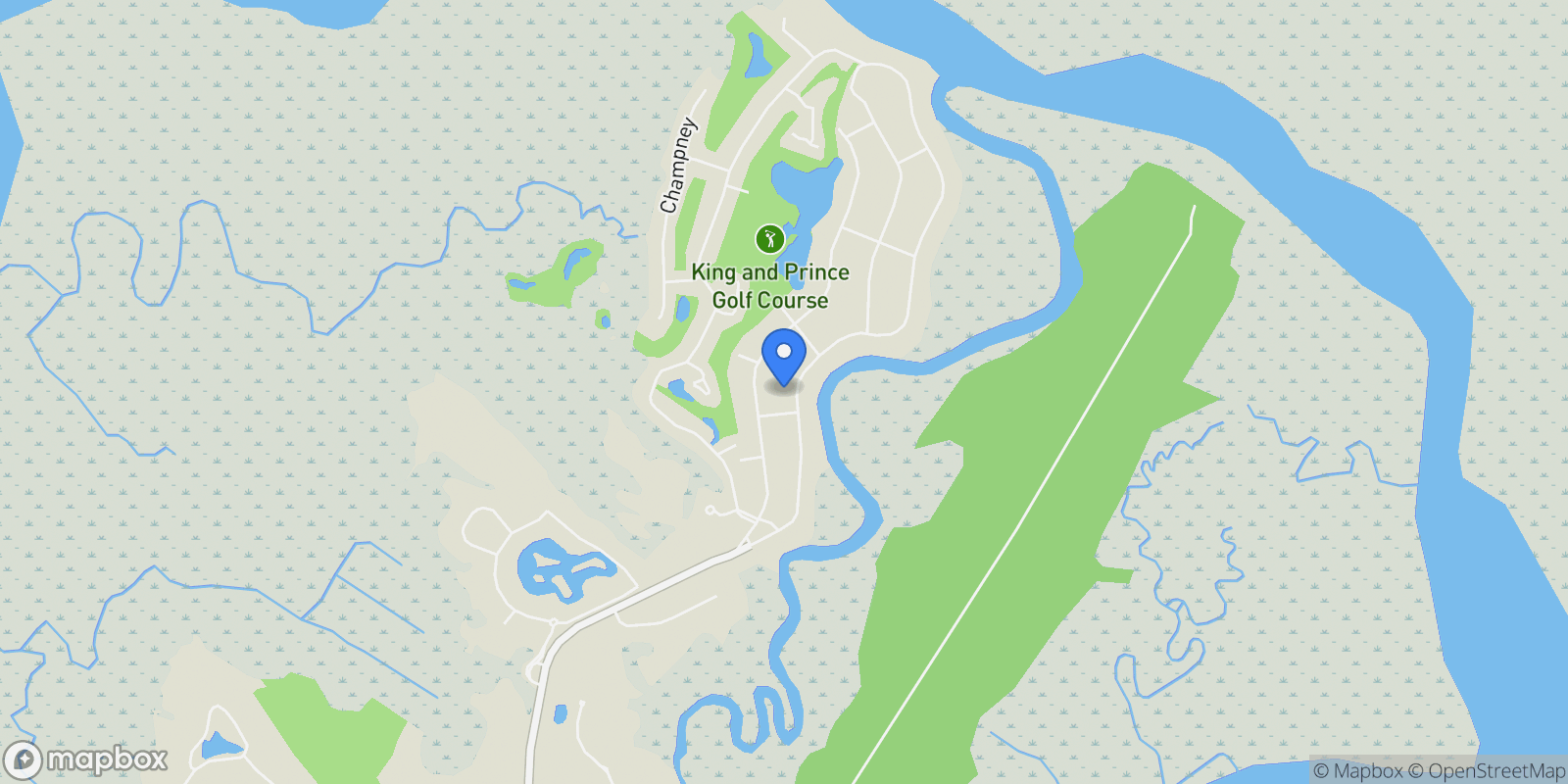 Map showing 133 Hampton Point Drive, Saint Simons Island,, GA 31522, St. Simons, Georgia, United States.