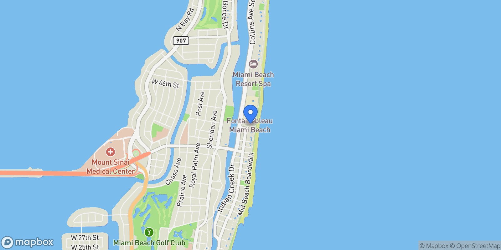 Map showing 4391 Collins Ave 1501/1502, Miami Beach, Florida, United States.