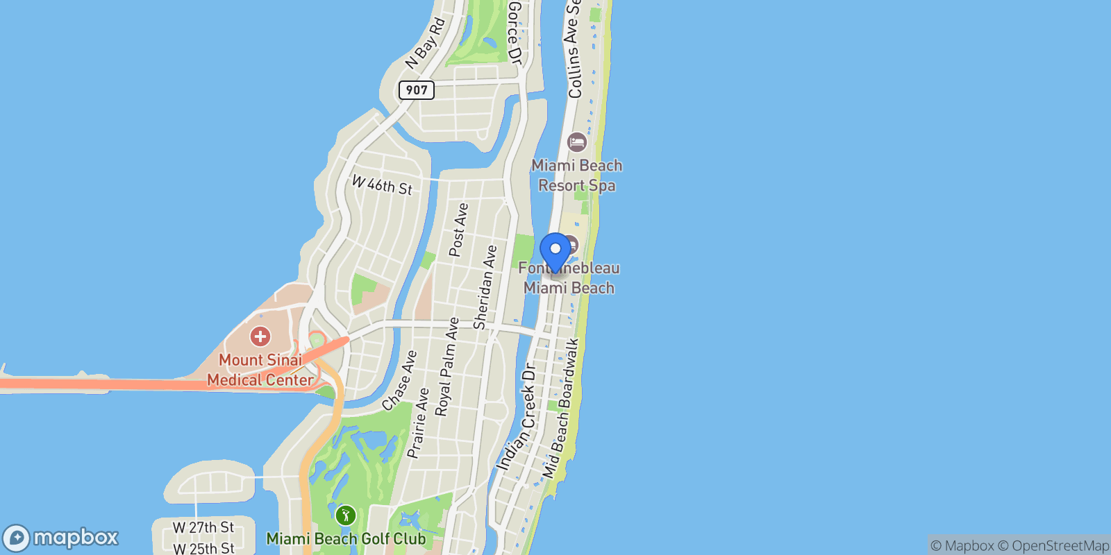 Map showing 4401 Collins Ave 814, Miami Beach, Florida, United States.