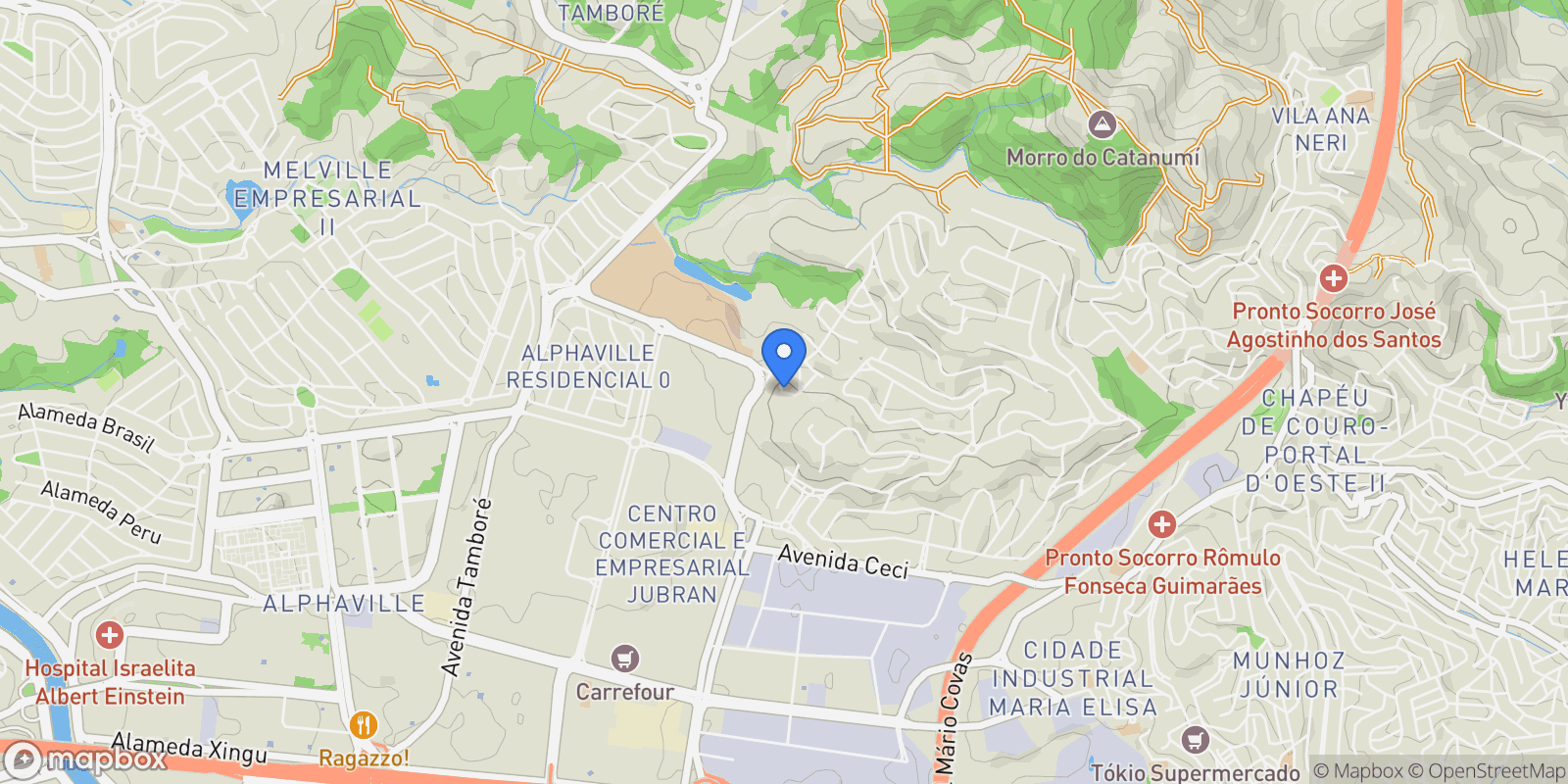 Map showing Barueri, State of São Paulo, Brazil.
