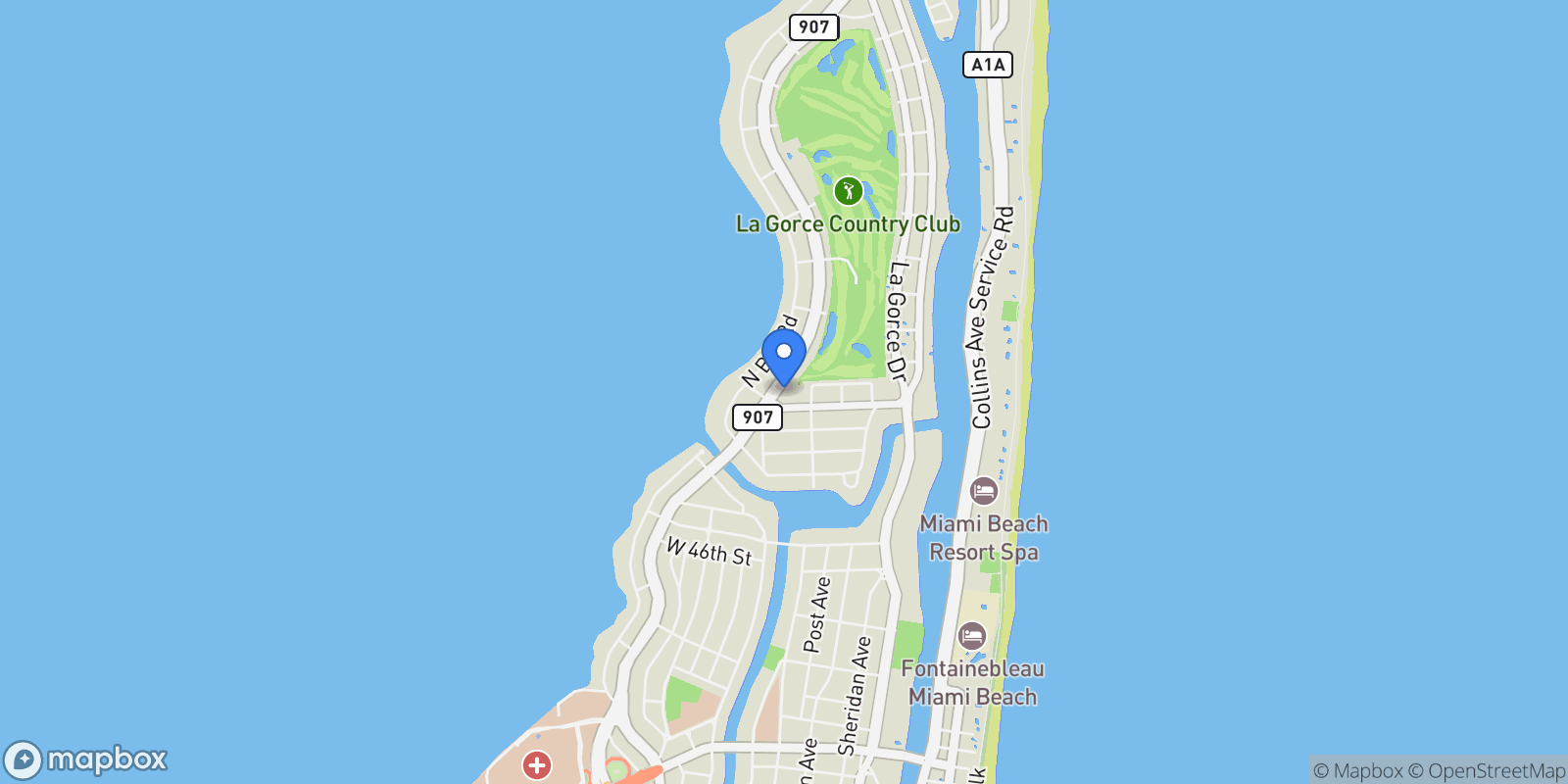 Map showing 5127 Alton Rd, Miami Beach, Florida, United States.