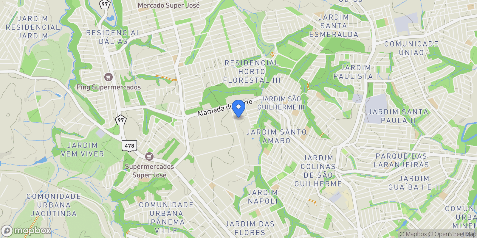 Map showing Caguaçu, State of São Paulo, Brazil.
