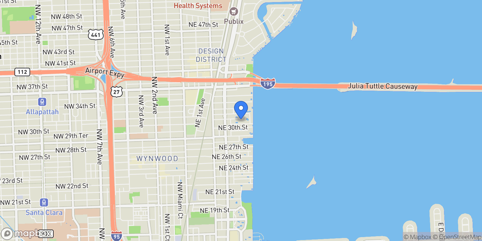 Map showing 480 NE 31 St 2007, Miami, Florida, United States.