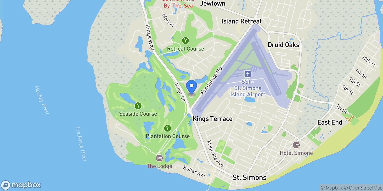Map showing 316 Forest Oaks, Saint Simons Island, GA 31522, St. Simons, Georgia, United States.