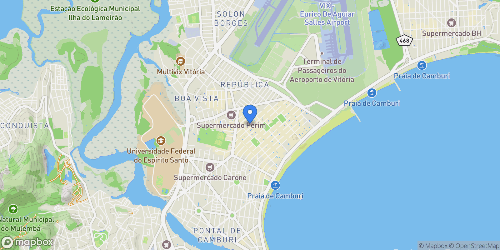 Map showing Mata da Praia, State of Espírito Santo, Brazil.
