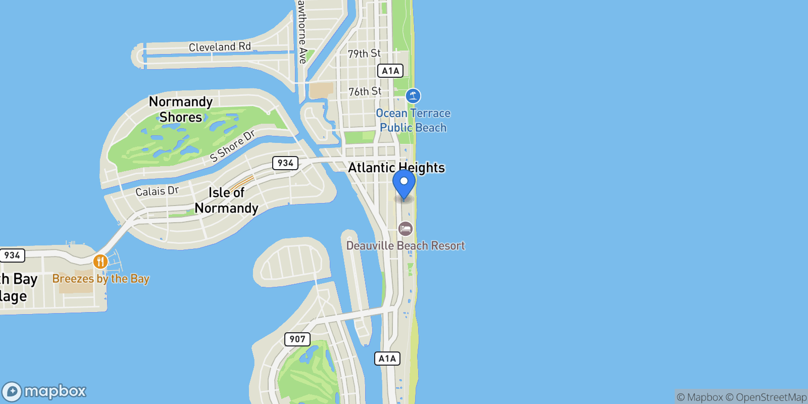 Map showing 6799 Collins Ave 1602, Miami Beach, Florida, United States.