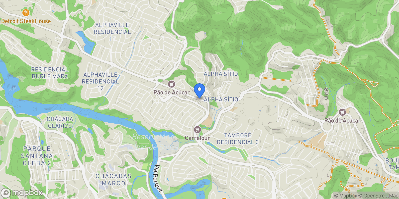 Map showing Residencial Cinco (Alphaville), State of São Paulo, Brazil.
