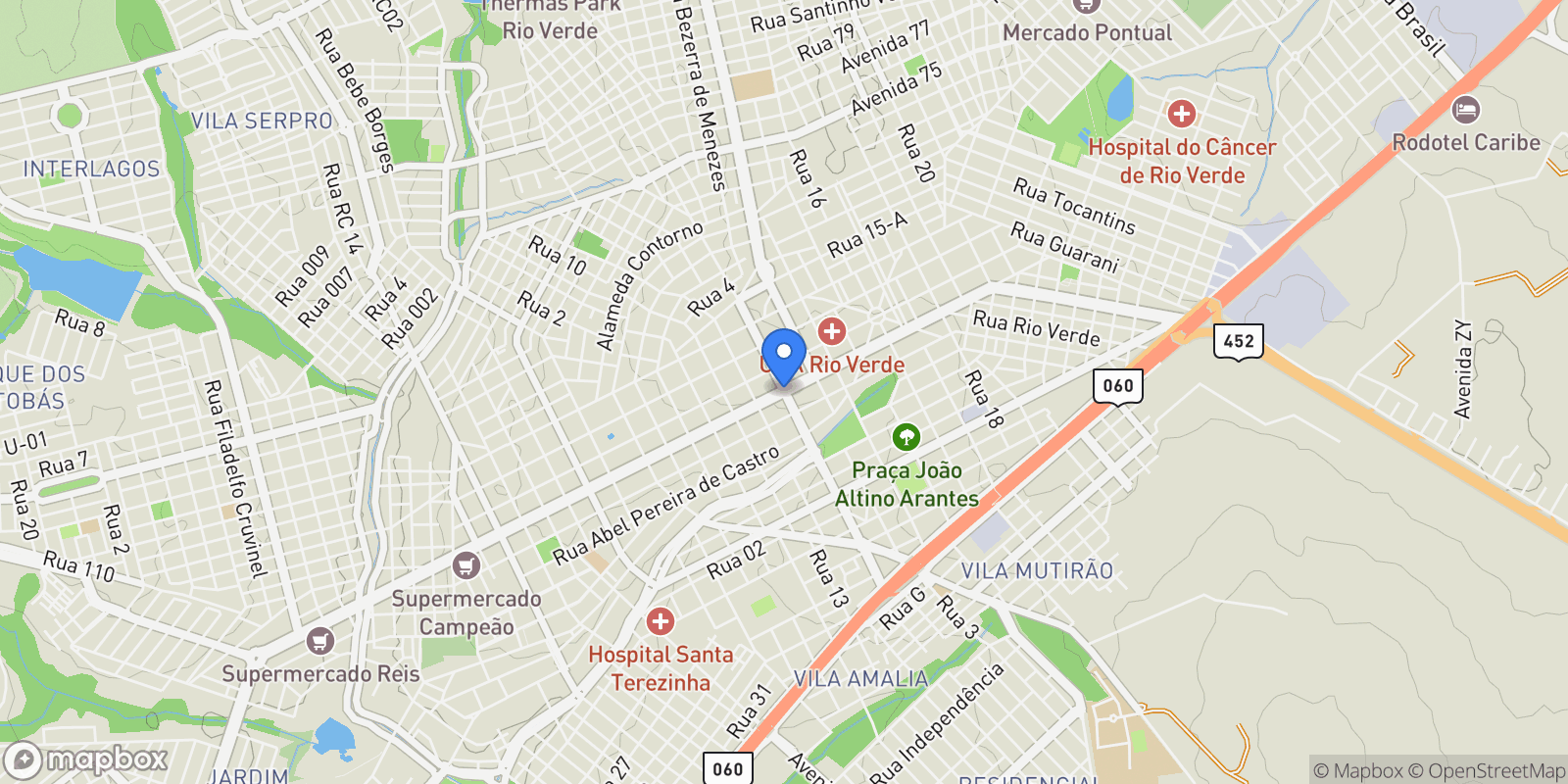 Map showing Rio Verde, State of Goiás, Brazil.