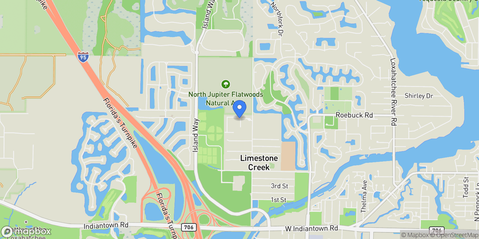 Map showing 7126 Rockwood Rd, Jupiter, Florida, United States.