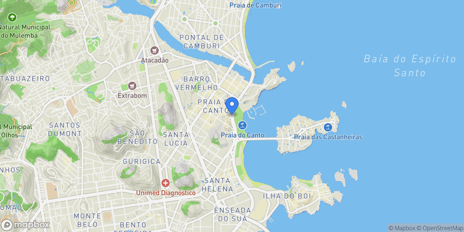 Map showing Praia do Canto, State of Espírito Santo, Brazil.
