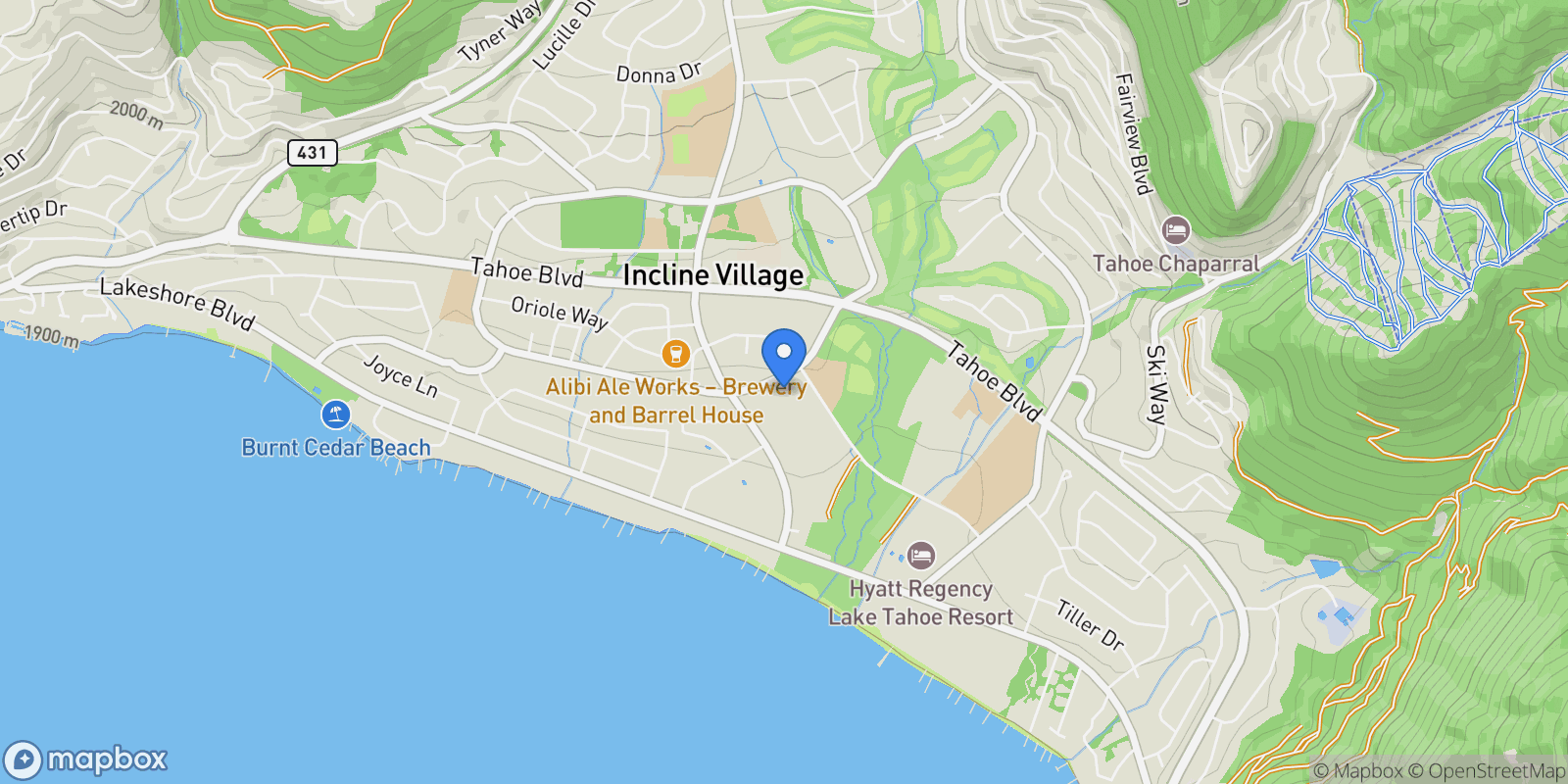 Map showing 929 Southwood Boulevard, Incline Village, Nevada, United States.