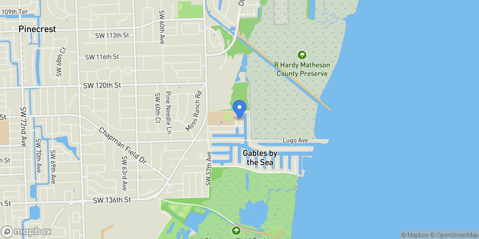 Map showing 12510 Ramiro St, Coral Gables, Florida, United States.