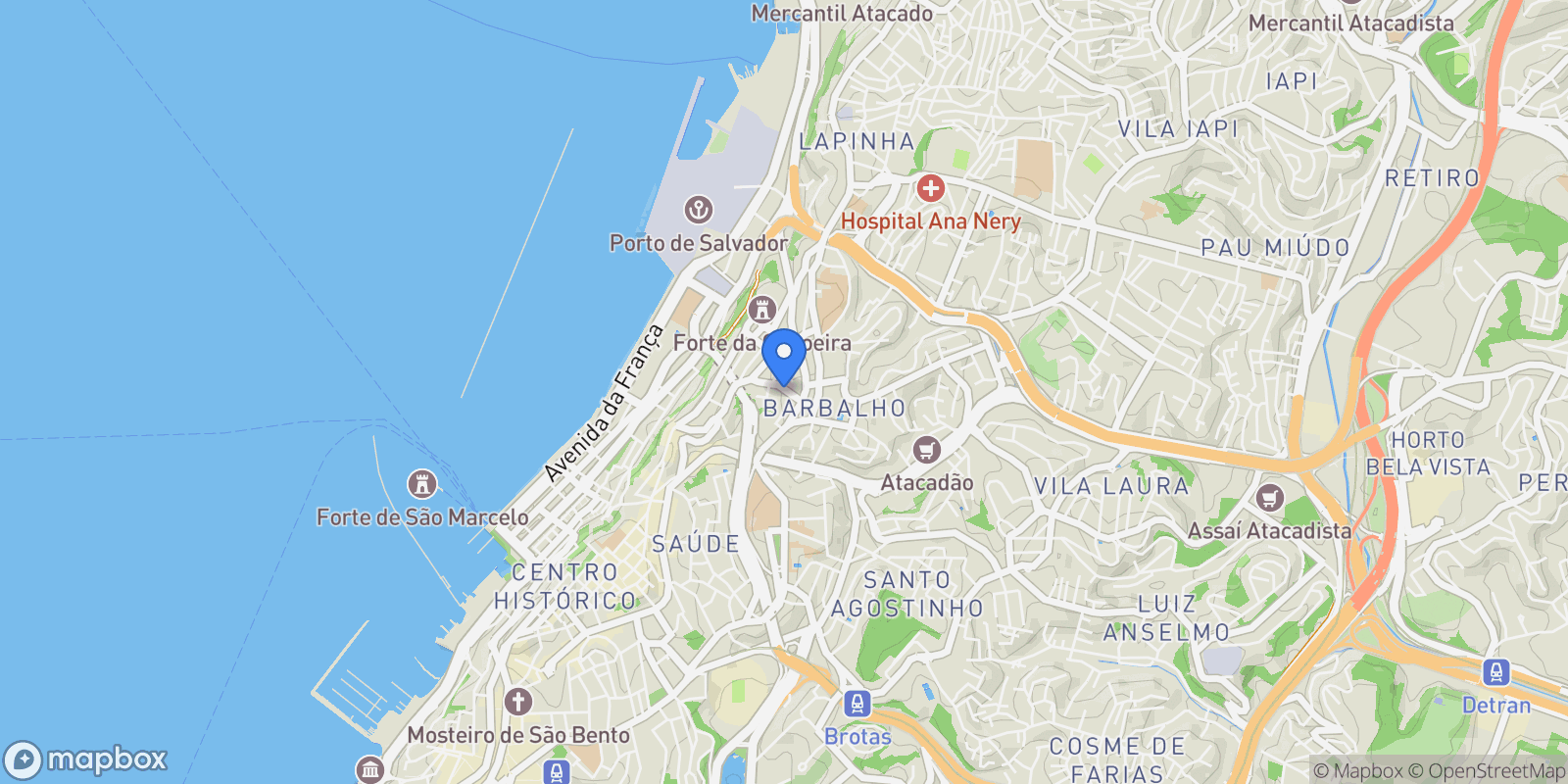 Map showing Santo Antônio, State of Bahia, Brazil.