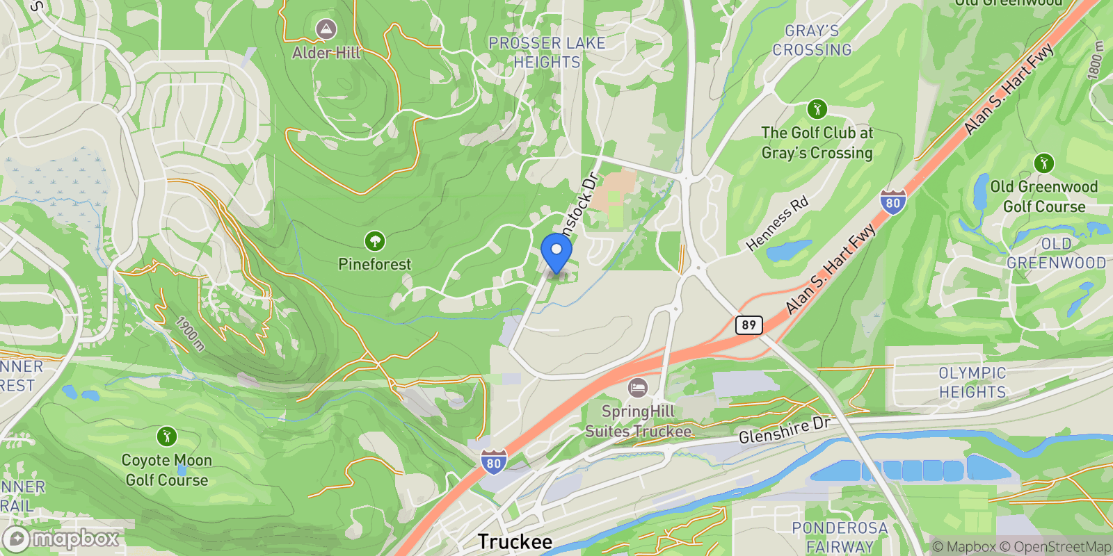 Map showing 11097 Comstock Place, Truckee, California, United States.