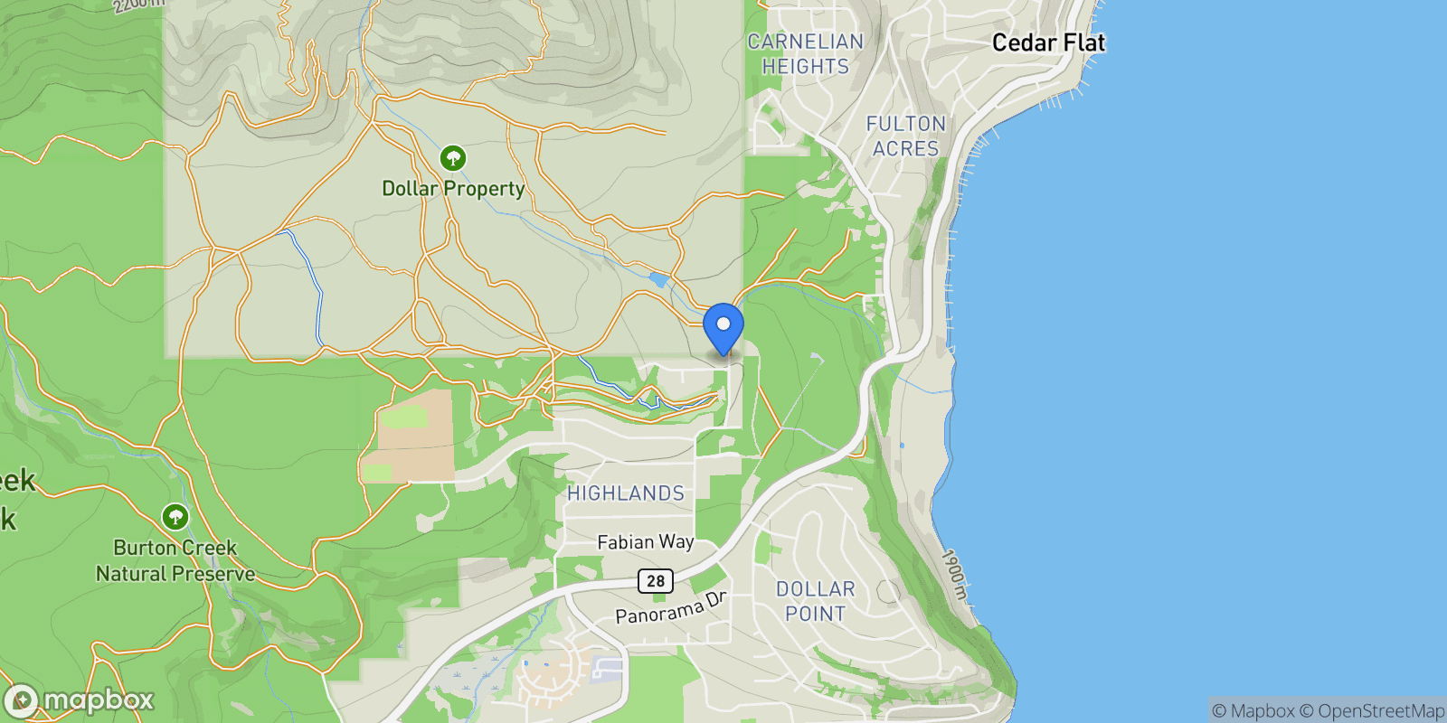 Map showing 3060 Highlands Drive, Tahoe City, California, United States.