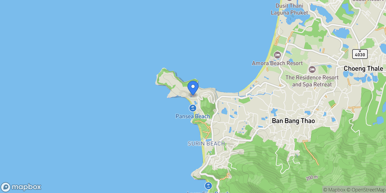 Map showing 118, 1 ถนน ศรีสุนทร, Tambon Choeng Thale, Amphoe Thalang, Chang Wat Phuket 83110, Thailand, Choeng Thale, Phuket, Thailand.